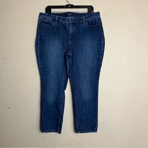 Talbots Mid-Rise‎ Slim-Ankle-Leg Women's Size 16 Petite Blue Cotton Denim Jeans